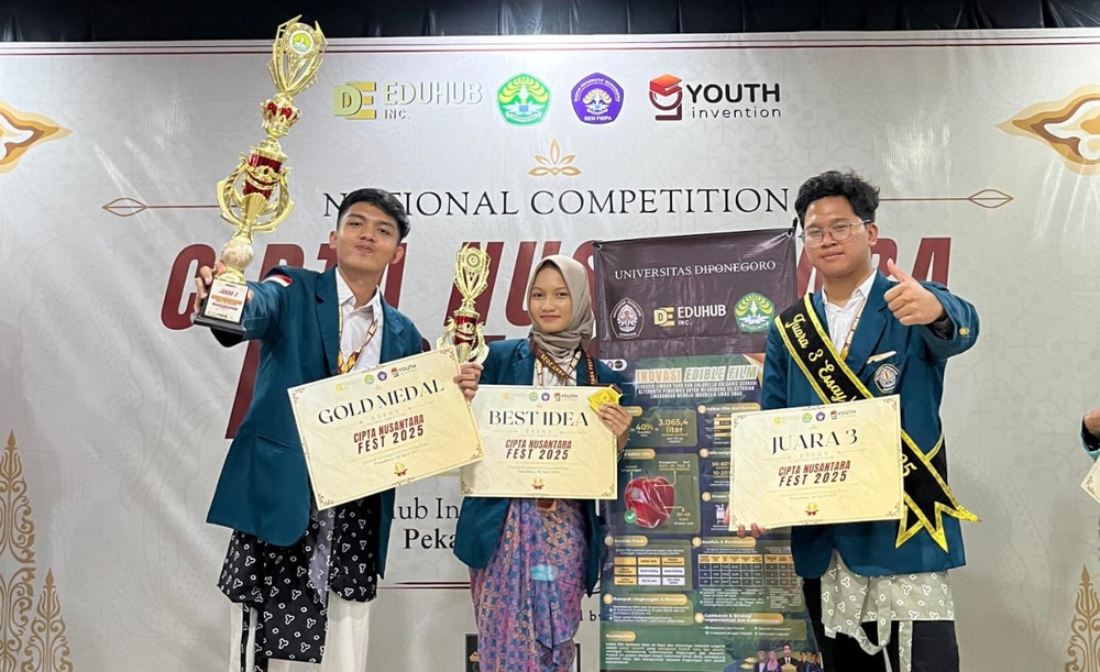 Ubah Limbah Tahu Jadi Plastik Ramah Lingkungan, Mahasiswa Teknologi Rekayas Kimia Industri SV UNDIP Sabet 3 Penghargaan Sekaligus di Ajang Nasional